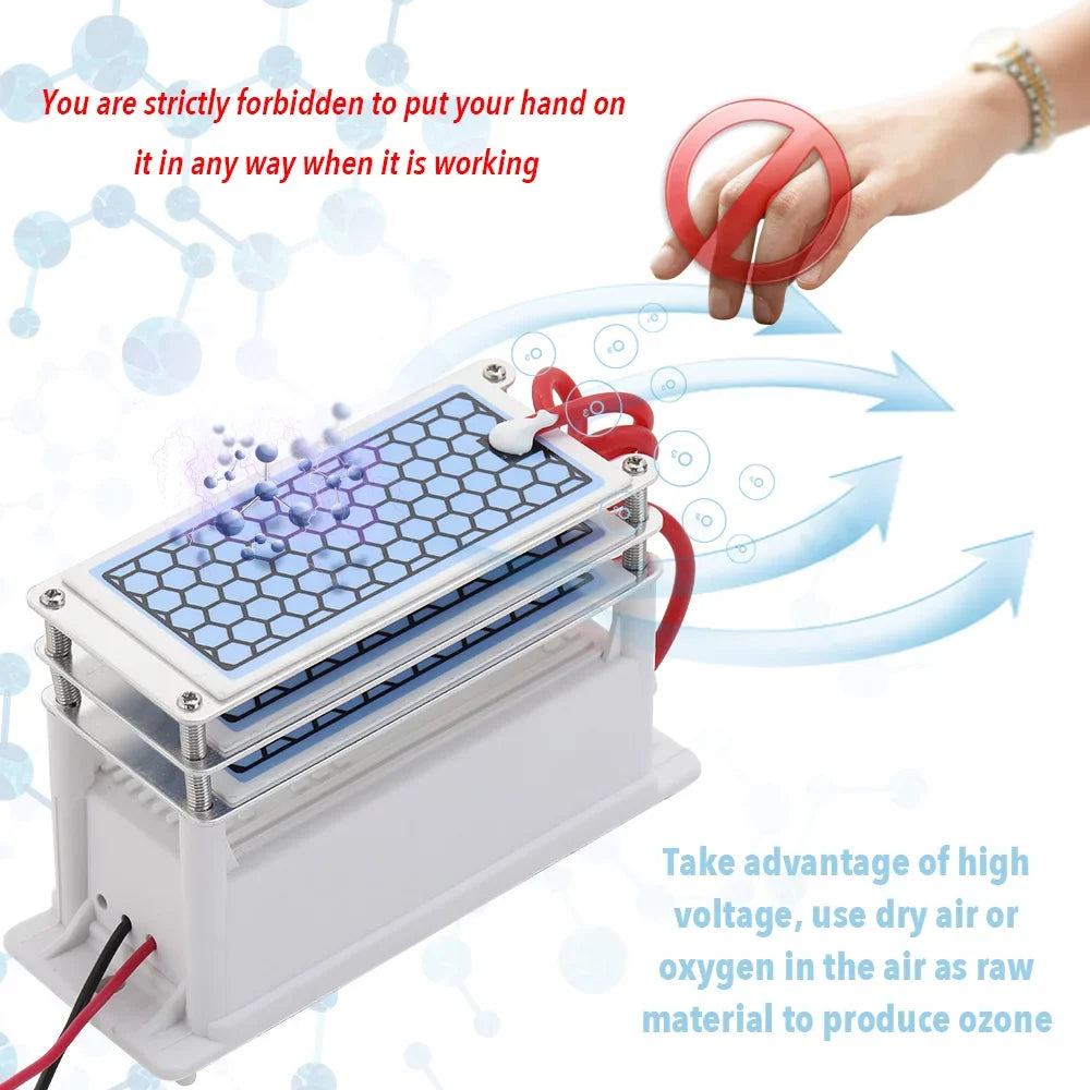 Portable Ceramic 15g/h Generator Long Life Three Tablets Integrated Plate Air Water Purifier