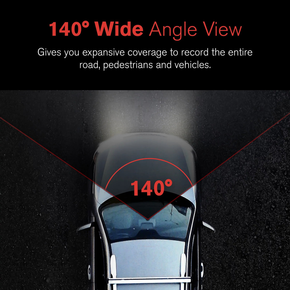 1080p Roadcam with App, 140 Degree Wide Angle Lense, 2.4"  Screen, G-Sensor Technology with Park and Record Mode, Loop Recording