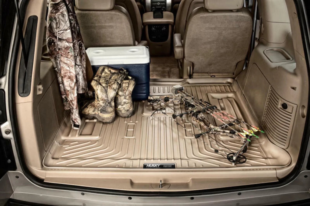 Husky by RealTruck Weatherbeater Series Cargo Liner behind 3rd Row Black Compatible with 21 Chevrolet Suburban/ Yukon  Compatible with select: 2021-2023 Cadillac Escalade