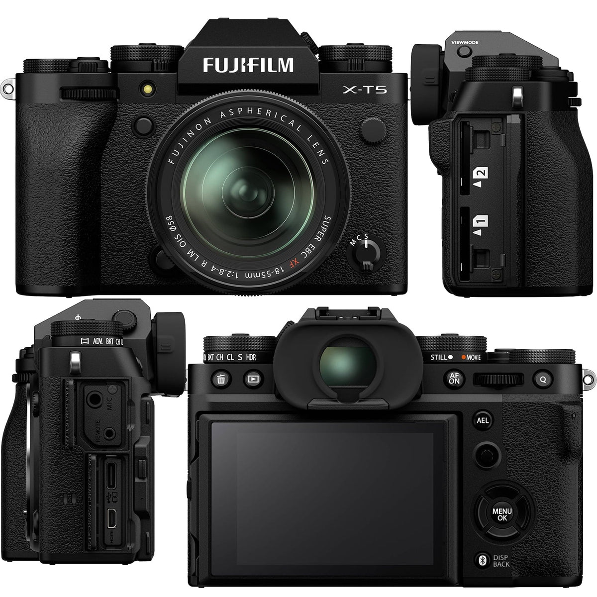Ultimaxx Advanced  X-T5 with 18-55mm Lens (Black) Bundle - Includes: 128GB Extreme Memory Card, 2x Replacement Batteries & Much More (35pc Bundle)