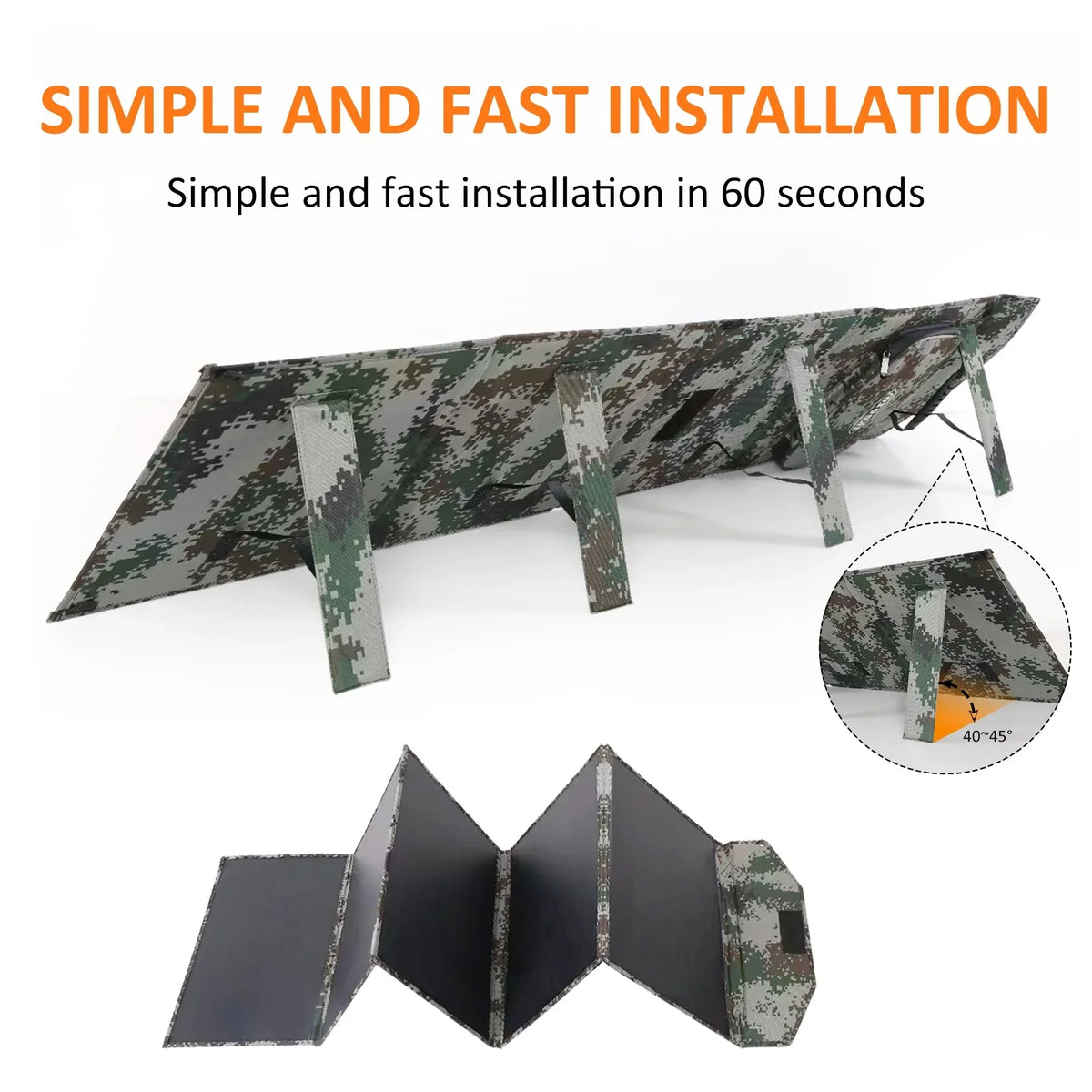 Solar Panels 80W Portable Camping Solar Kit Foldable for Power Station Generator Folding Solar Charger compatible