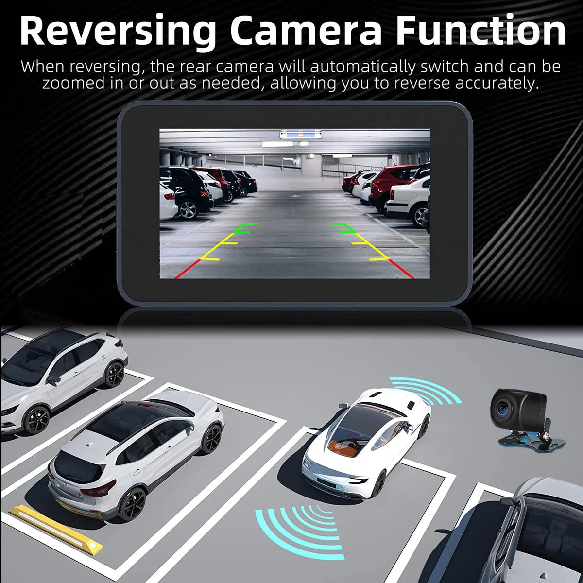 4K Front and Rear Dash Cam for Cars, Dual Dash Cam with  Card, 2 Inch Dash Camera with  , Night Vision, Loop Recording, Parking Mode, Wide Angle, 64GB  Card Included