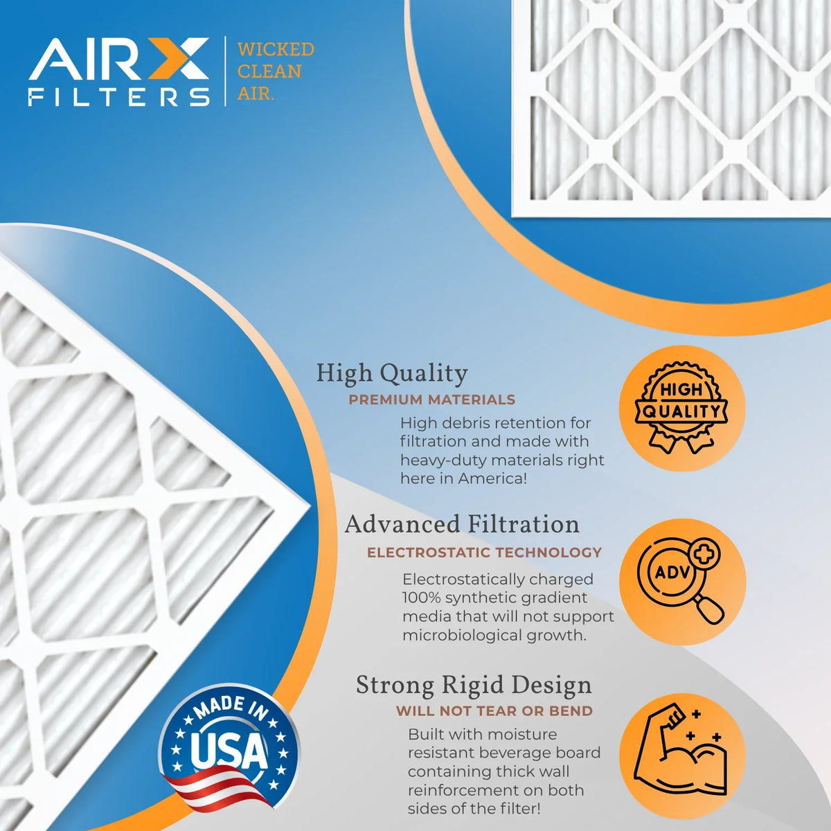 16x22x1 Air Filter  8 Comparable to  700 &  5 Electrostatic Pleated Air Conditioner Filter 6 Pack   Premium  Made 16x22x1 Furnace Filters by     .