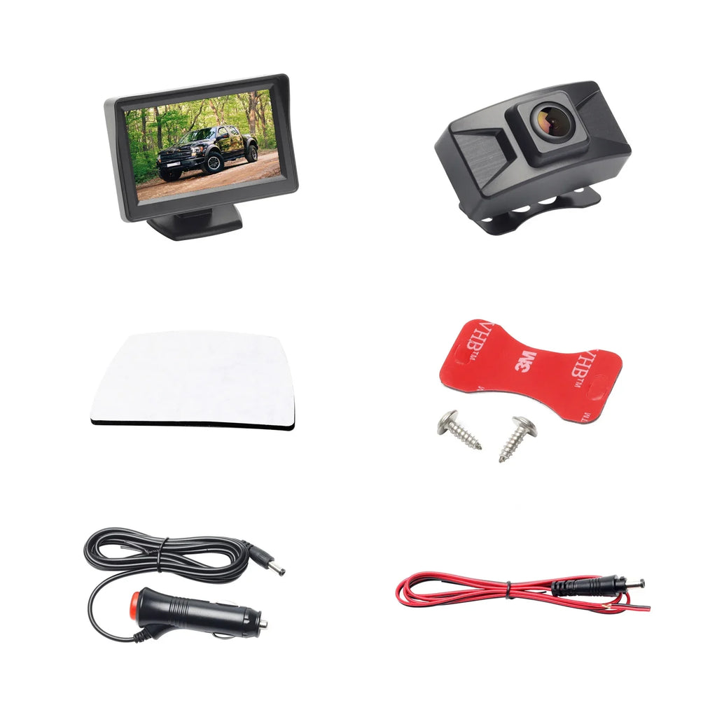 4.3 Inch Wireless Rear View Monitor Kit Backup Camera 720P  Reverse Camera for Car Van Truck Camper Trailer with Parking Guide Lines