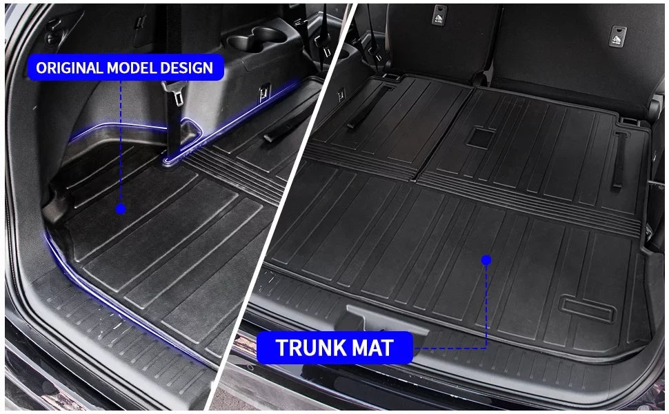 Cargo Mat Compatible with 2020-2024 Toyota Highlander Trunk Mat Cargo Liner  Back Seat Cover Protector 2022 7 Seats Highlander Accessories (2020-2023, Trunk Mat with Backrest Mat)