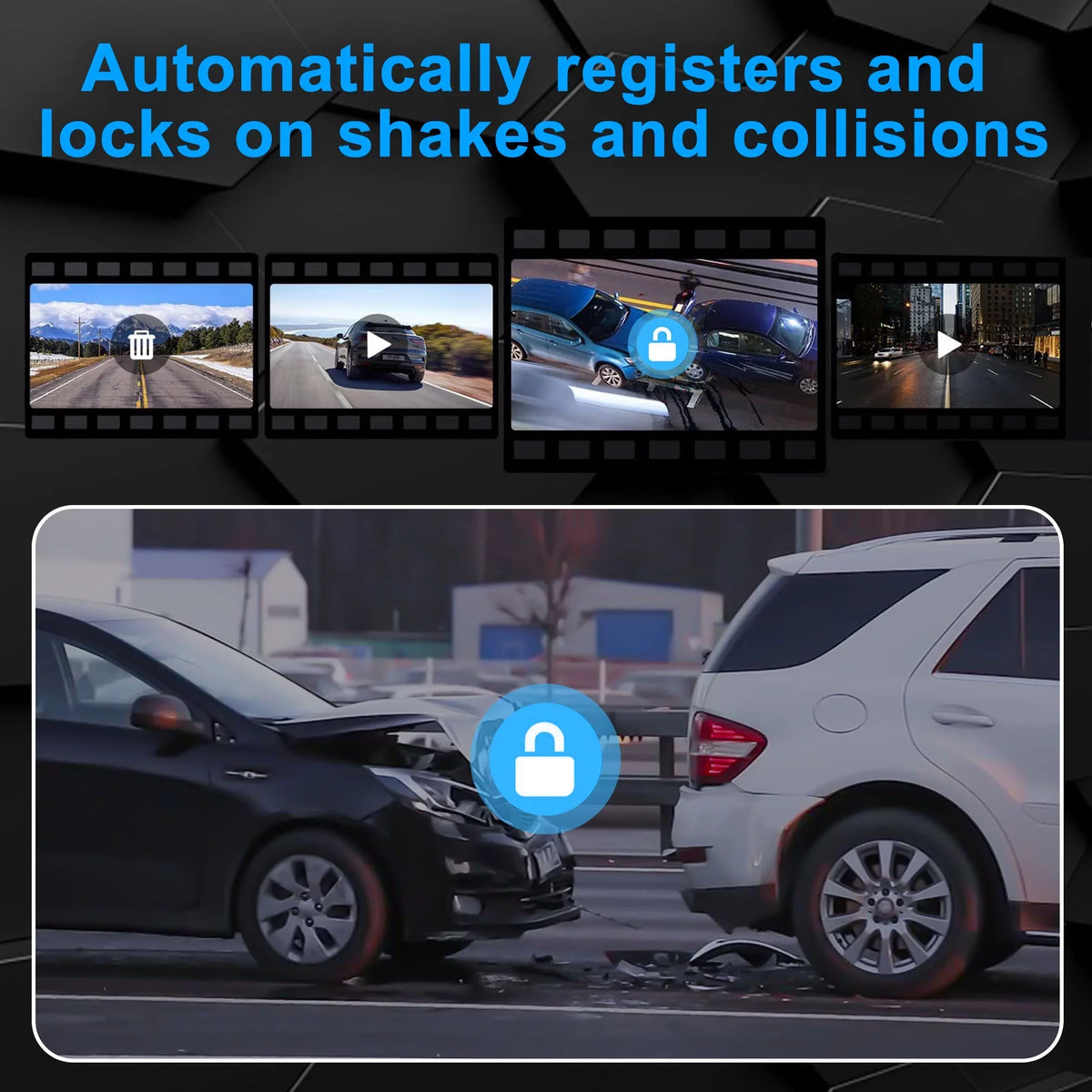 Car Rear View Mirror Camera,  1080P Dash Cam Backup Camera, Dual Driving Recorder with Night Vision, G-Sensor,  Touch Screen