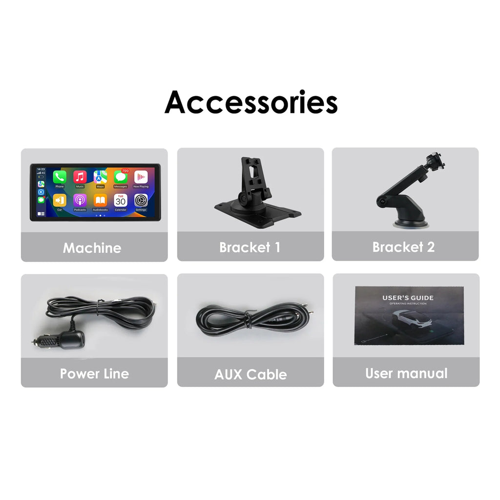 Android Auto Wireless Apple Carplay 360° Adjustable 10.26 Inch Touchscreen Car Radio Stereo Head Unit Bluetooth  Navigation Player With Backup Camera